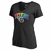 Women's Tennessee Titans NFL Pro Line by Fanatics Branded Black Plus Sizes Pride T-Shirt,baseball caps,new era cap wholesale,wholesale hats